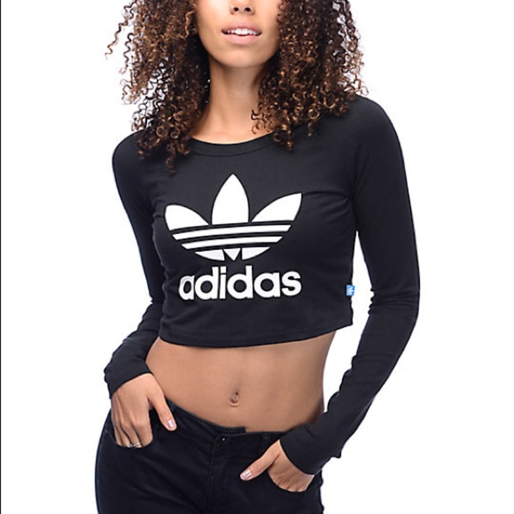 Long sleeve adidas crop top